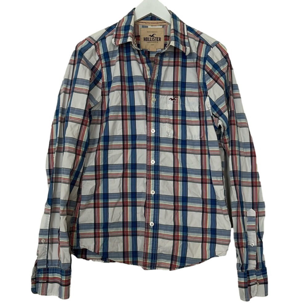 Hollister Men’s Plaid Button Down Shirt, Large